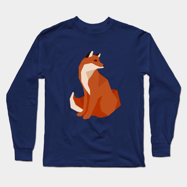 POLYGONAL FOX , GEOMETRIC FOX beautiful colorful abstract Long Sleeve T-Shirt by Midoart